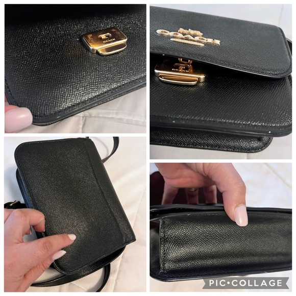 Coach Mini Brynn Crossbody Black Leather Purse Bag - Picture 13 of 14